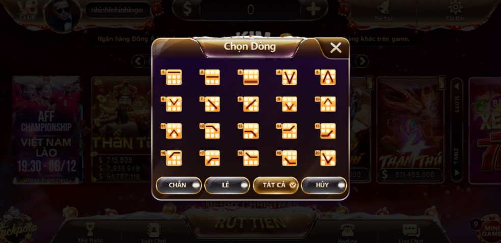 Quy định về lựa chọn dòng cược trong game kim cương V8 club